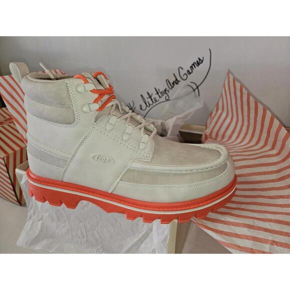 Lugz Juniors Cheesecake Collab Sycamore Hi Boots Beige/Flame Mens Size 12 #00t